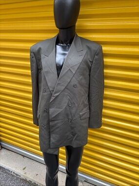 Double-Breasted Olive Green Blazer Albert Nippon For Lord And Taylor Vintage
